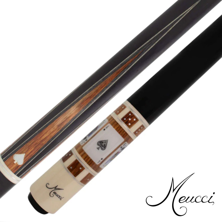 BAGUETTE DE BILLARD MEUCCI GAMBLER 3 SPADES NOIRE GRIP 12.5MM 19OZ