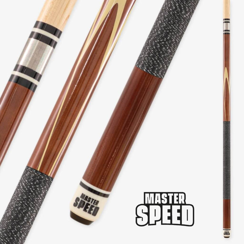 NEW MASTER SPEED POOL CUE WITH INLAYS - BROWNNATURAL
