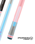 BAGUETTE DE BILLARD POISON CANDY SUGAR AVEC FLÈCHE EN FIBRE DE CARBONE - ROSE/BLEU PÂLE - SANS WRAP 12.4MM 19OZ