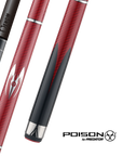 BAGUETTE DE BILLARD POISON MAELITH AVEC FLÈCHE EN FIBRE DE CARBONE - ROUGE/NOIR - SANS WRAP 12.4MM 19OZ