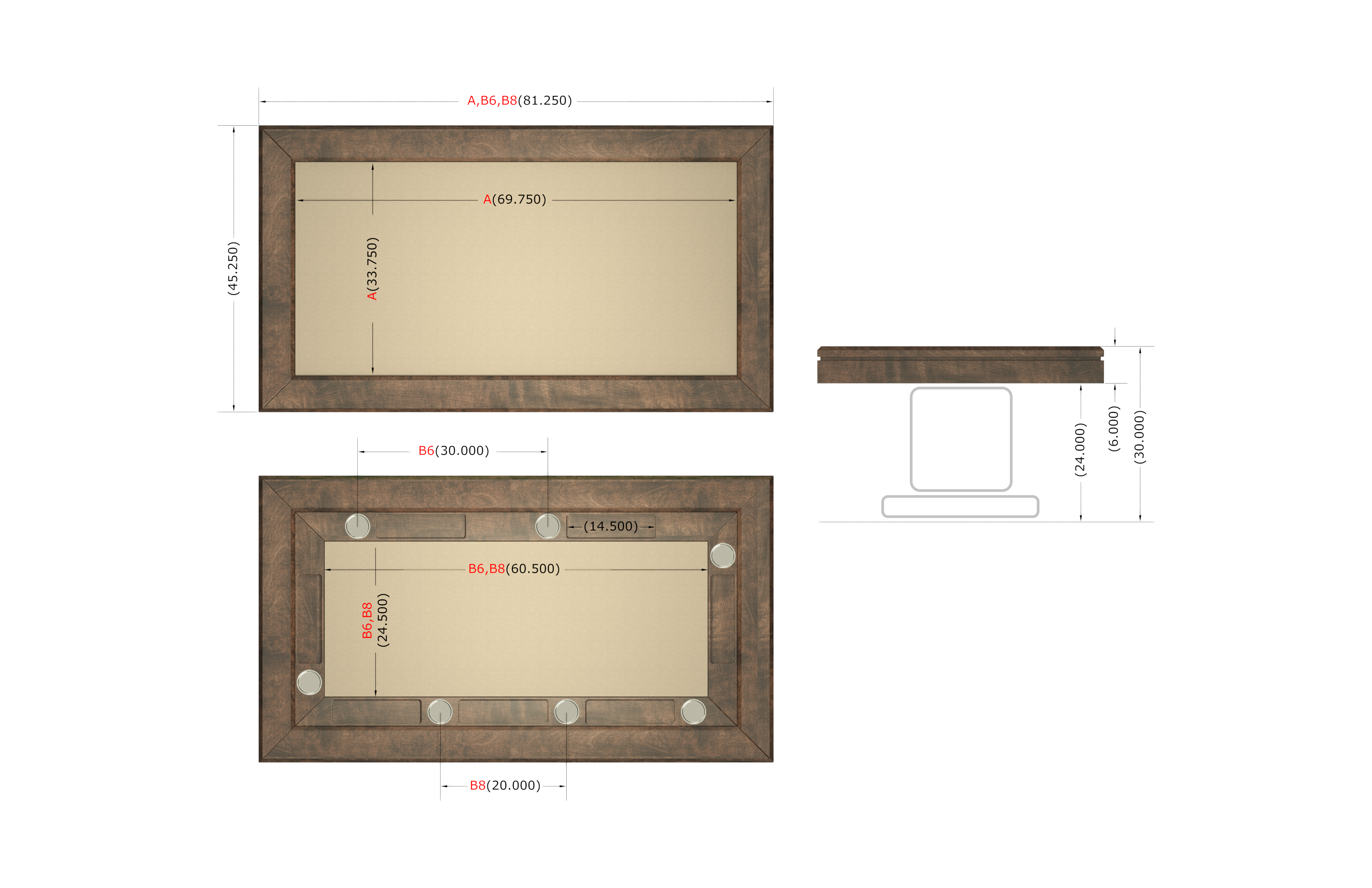 LA FORGE RECTANGLE GAME TABLE