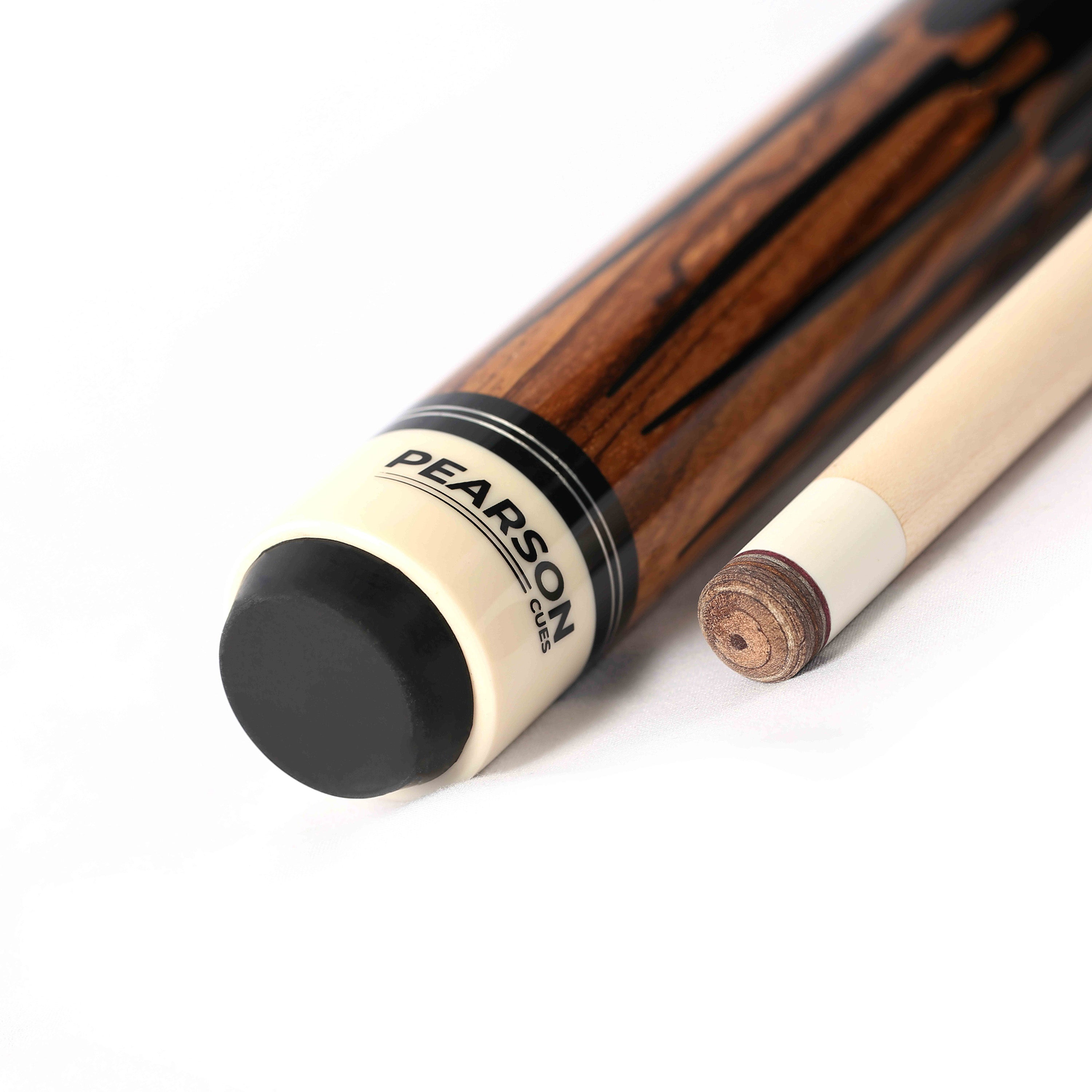 PEARSON POOL CUE PLAYERS SERIES PP-3 BROWN ZEBRAWOOD - CARBON SHAFT NO WRAP 12.5MM