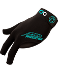 PREDATOR ALBIN OUSCHAN SECOND SKIN BLACK/TEAL BILLIARD GLOVE - LEFT HAND ONLY