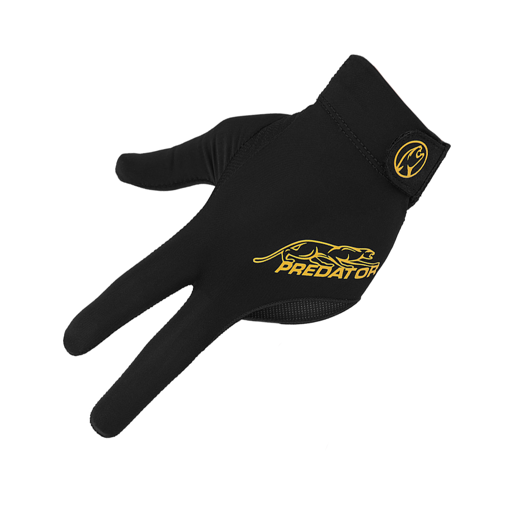 PREDATOR SECOND SKIN PREMIUM CLOSED FINGERS BLACK/YELLOW BILLIARD GLOVE - LEFT HAND ONLY