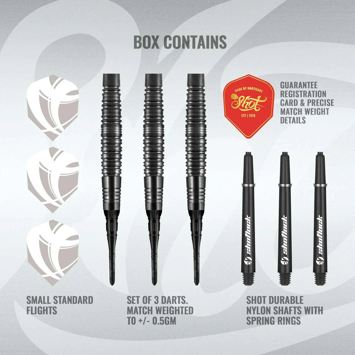 SHOT ZEN SATORI SOFT TIP DART SET - 90% TUNGSTEN BARRELS