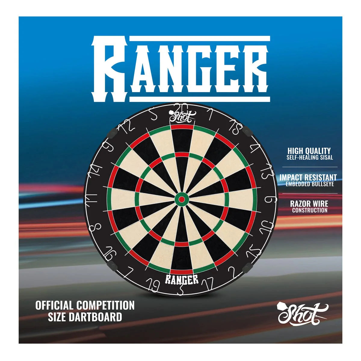 SHOT NEW RANGER BRISTLE DARTBOARD