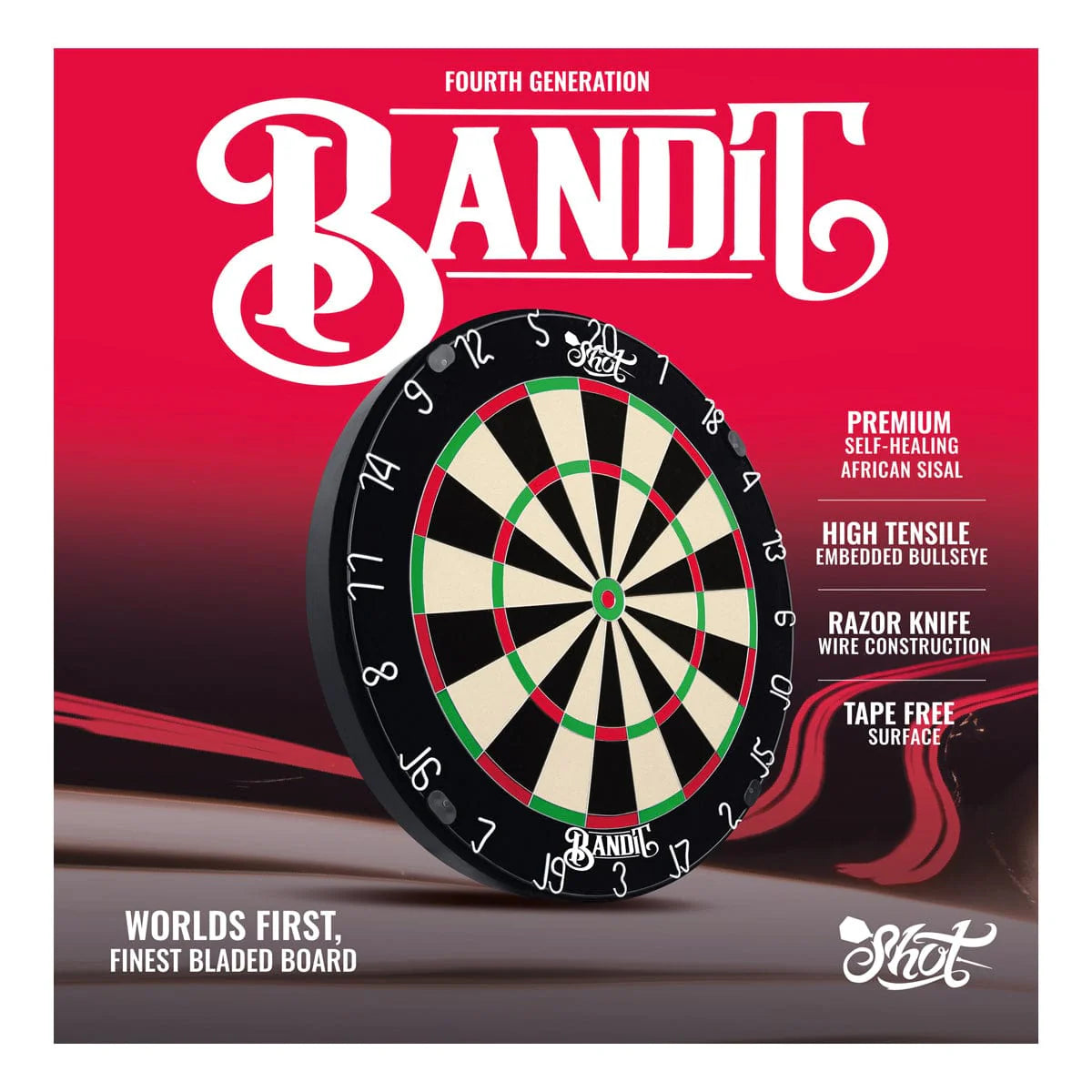 SHOT NEW BANDIT DARTBOARD - GEN 4