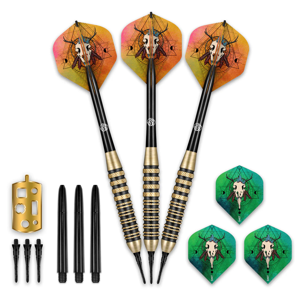 SHOT TALISMAN SOFT TIP DARTS SET - HIGH PERFORMANCE STEEL