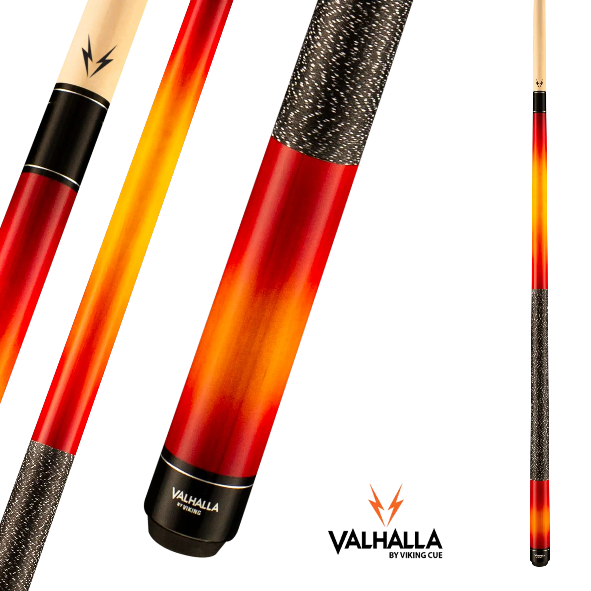 VIKING VALHALLA VA238 POOL CUE RED AND YELLOW LINEN WRAP 13MM 19OZ