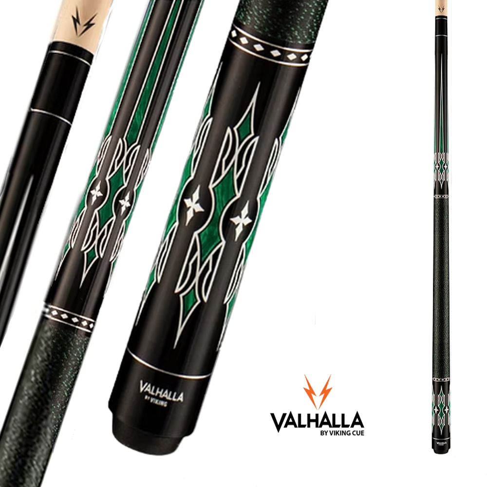 BAGUETTE DE BILLARD VIKING VALHALLA VA466 VERTE ET NOIRE 13MM 190Z