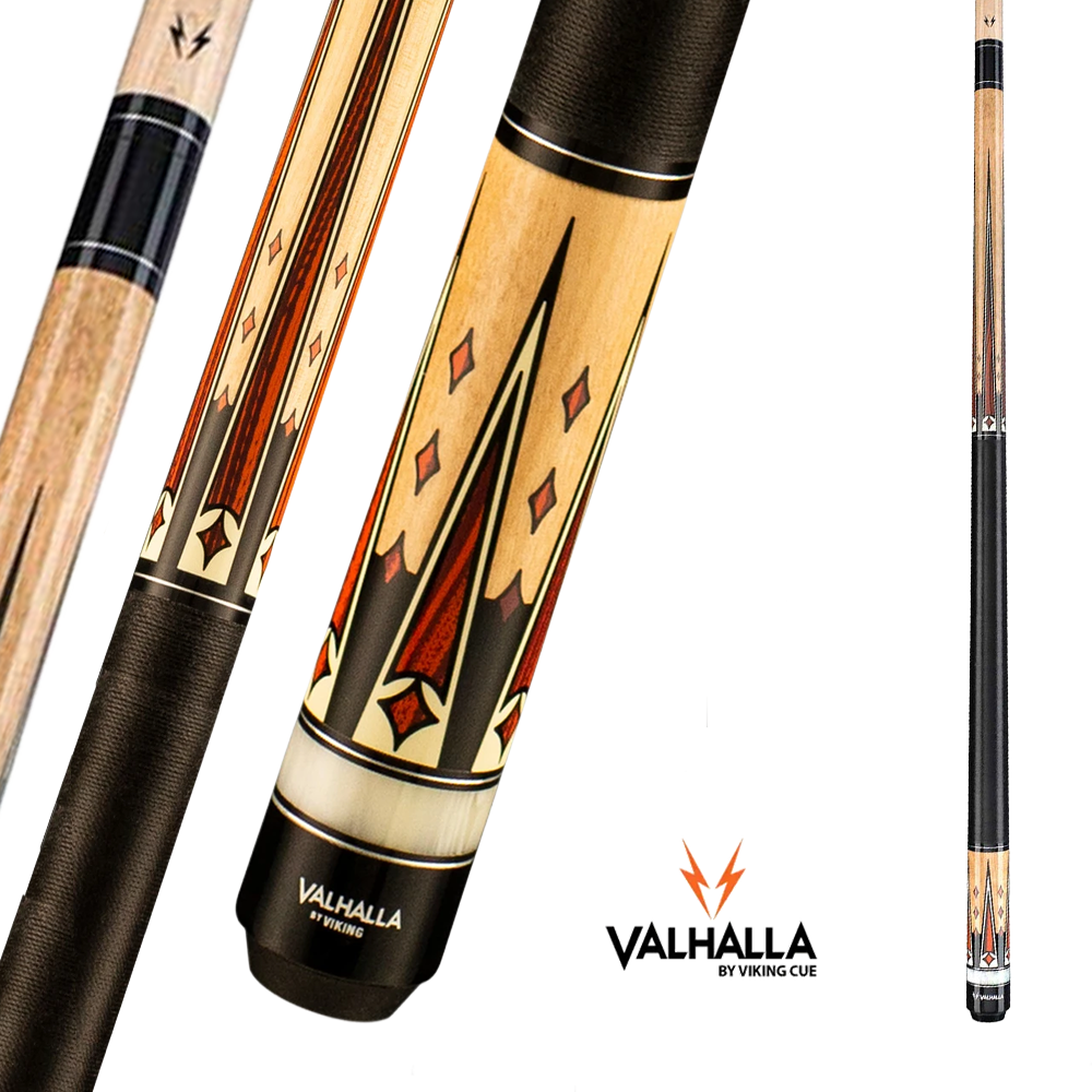BAGUETTE DE BILLARD VIKING VALHALLA VA702 MOTIFS ROUGE ET BRUN 13MM 190Z