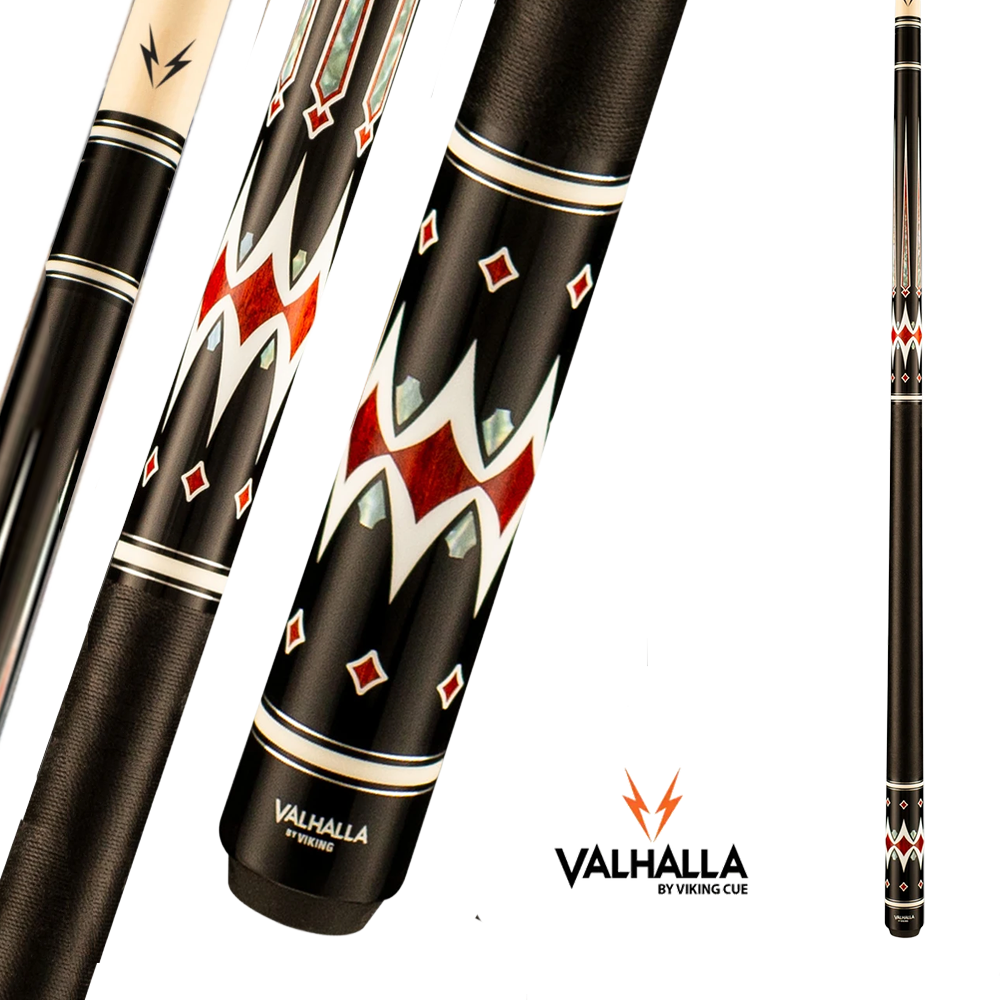 BAGUETTE DE BILLARD VIKING VALHALLA VA730 MOTIFS ROUGE ET NOIRE ET BLANC 13MM 190Z
