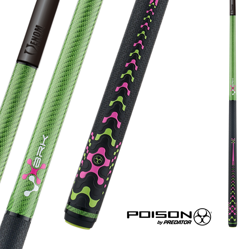 BAGUETTE DE CASSE POISON VX AVEC FLÈCHE EN FIBRE DE CARBONE - VERT/ROSE - WRAP TRICOLORE 13MM 19OZ