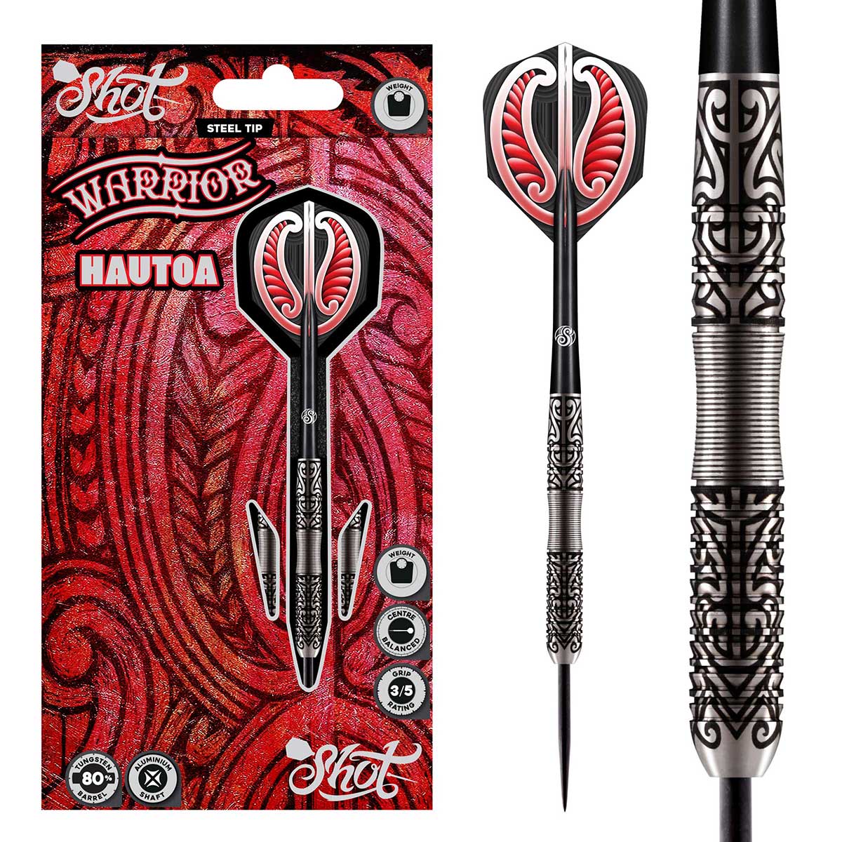 FLÉCHETTES SHOT WARRIOR HAUTOA POINTE D'ACIER - TUNGSTÈNE À 80%