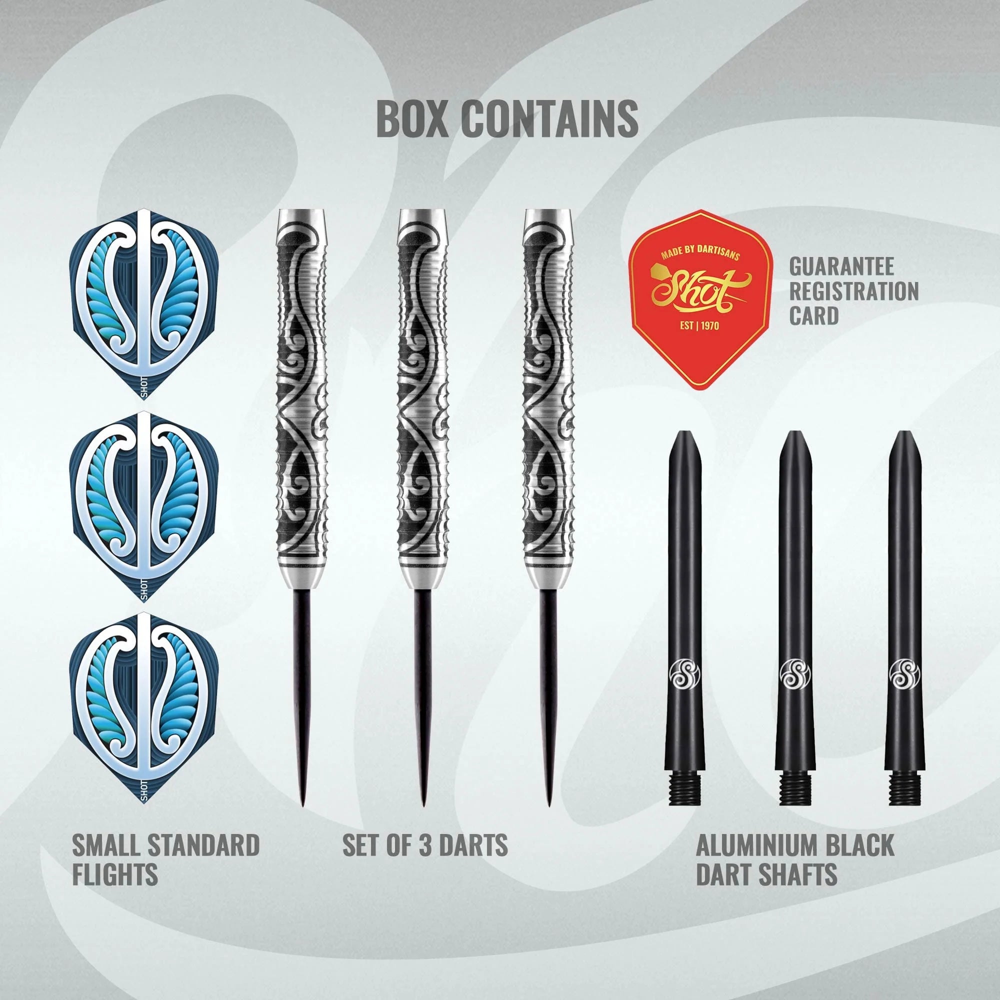 SHOT WARRIOR TIPU STEEL TIP DART SET - 80% TUNGSTEN