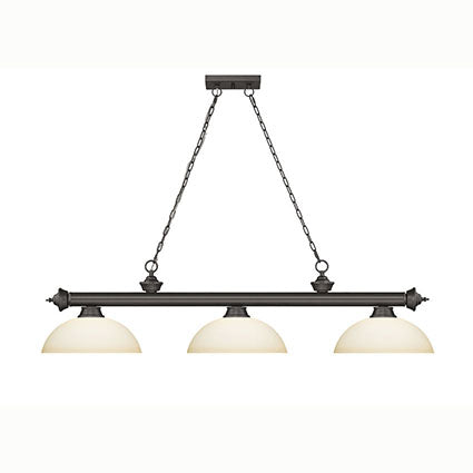 Z-LITE LAMPE CORDON BRONZE 3X60W OPAL MAT