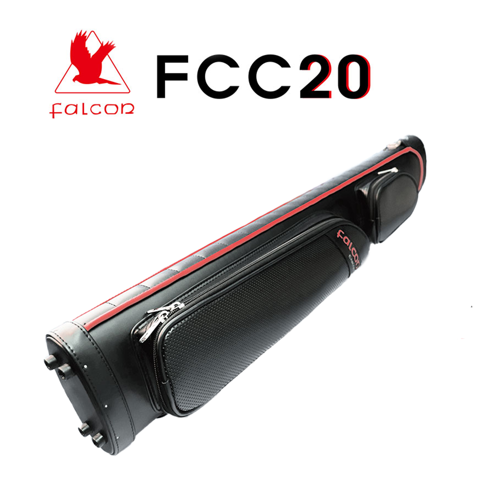 FALCON HARD CASE PVC LEATHER BLACK AND RED 3 BUTTS 5 SHAFTS