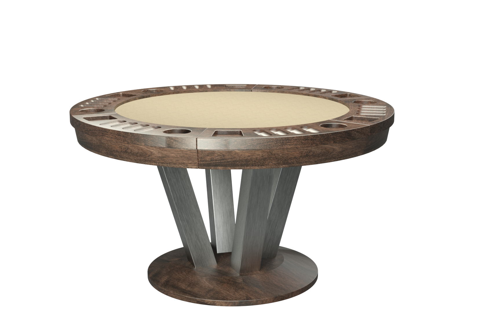 LA CONDO STAINLESS ROUND GAME TABLE