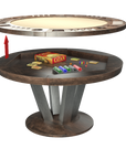 LA CONDO STAINLESS ROUND GAME TABLE