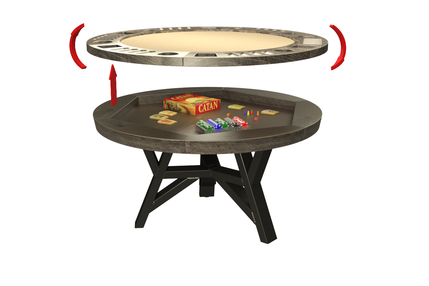 LA FORGE ROUND GAME TABLE