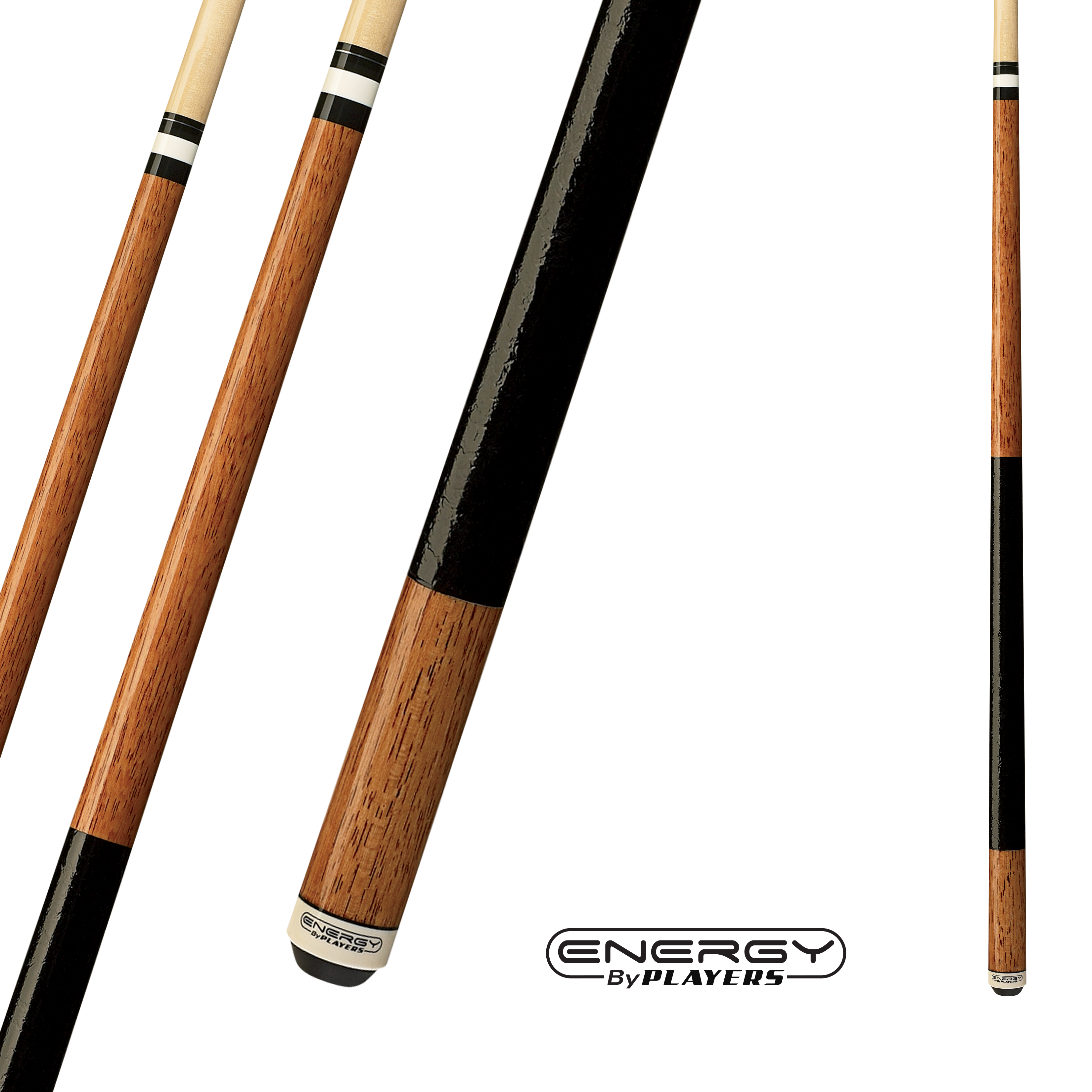 PLAYERS ENERGY POOL CUE BLACK AND WOOD 13MM 19OZ