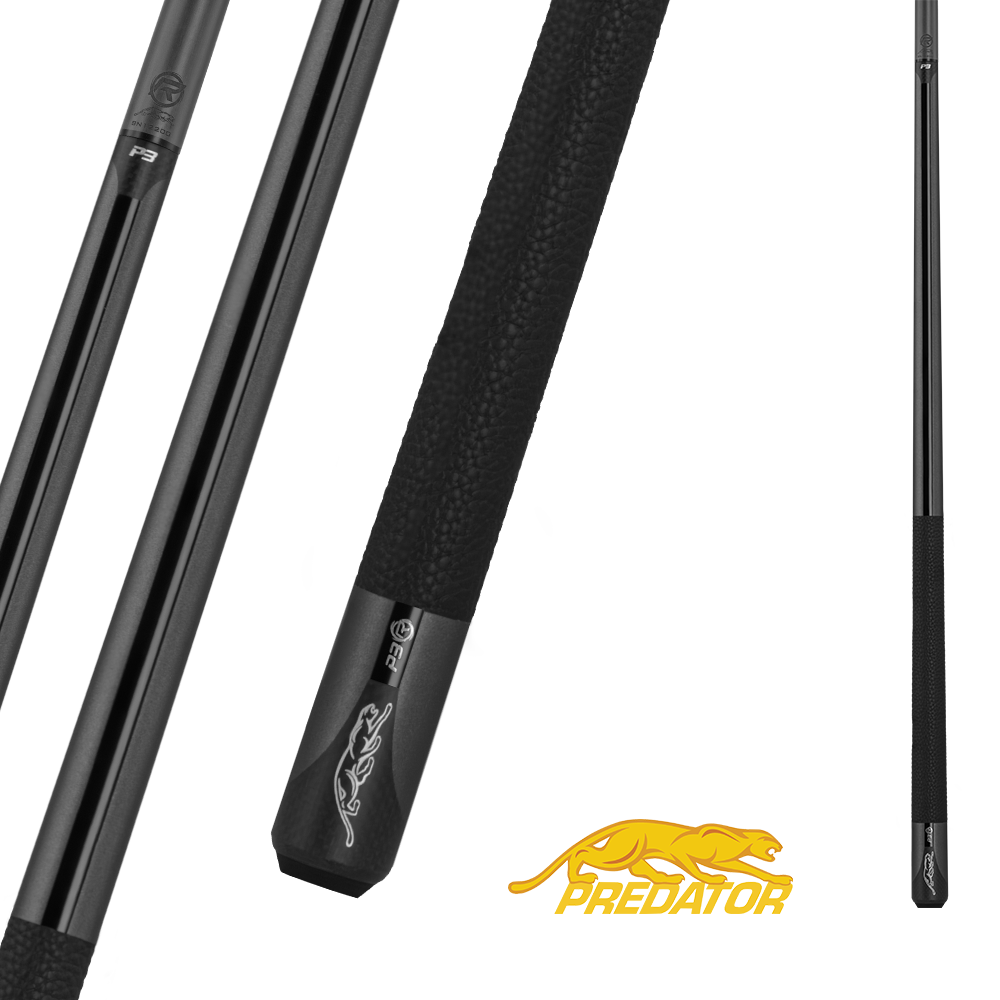 PREDATOR BUTT P3 REVO UNILOC POOL CUE METALLIC GREY LEATHER WRAP