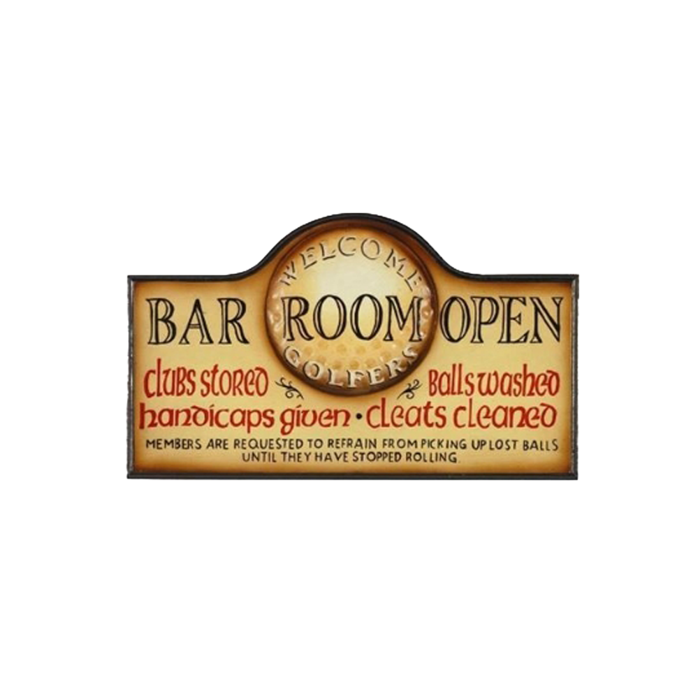 "BAR ROOM OPEN" SIGN - 13 H X 22 W X 1 D IN - LIMITED EDITION