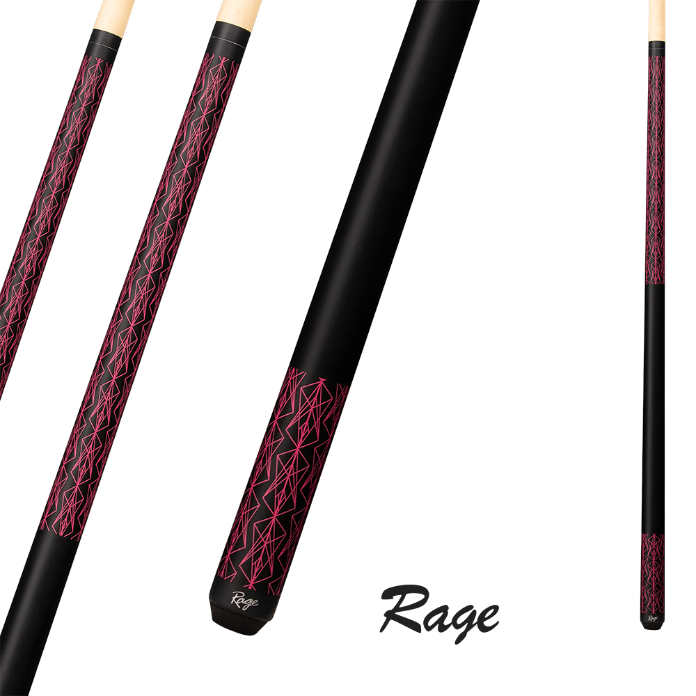 BAGUETTE DE BILLARD RAGE RG111 MAGENTA ET NOIR 13MM 19OZ