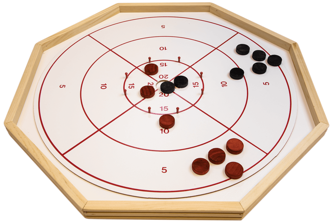 CROKINOLE GAME AND CHECKERBOARD 2 IN 1