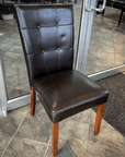DINING CHAIR BROWN LEATHER
