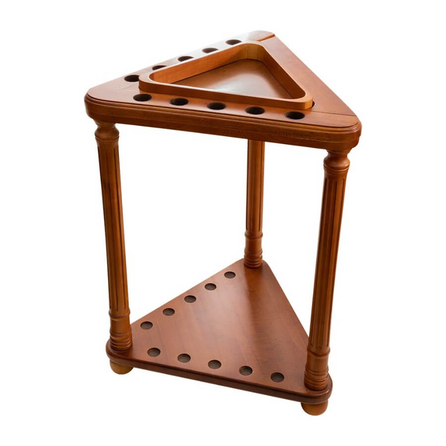 FLOOR CUE RACK WITH TRIANGLE - HONEY – Canada Billard
