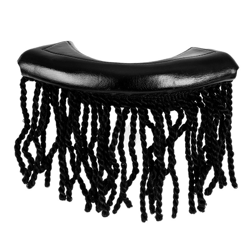LEATHER IRON COVERS #6 POOL SNOOKER BLACK FRINGES