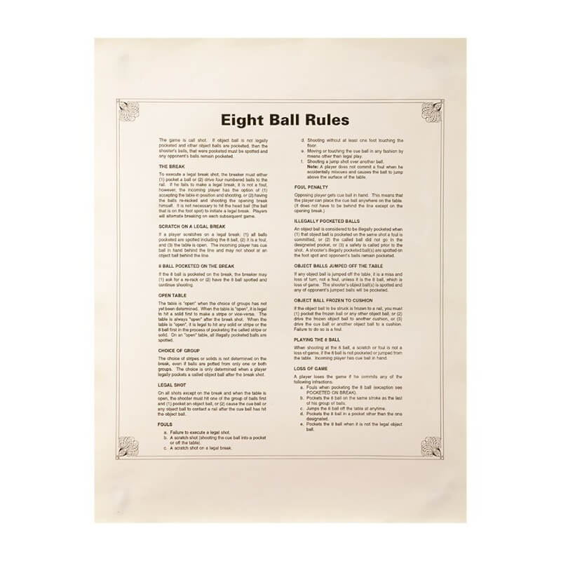 RULES 8 BALLS